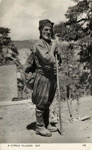 cyprus, Old Villager (1954) Mangoian Bros. RPPC Postcard