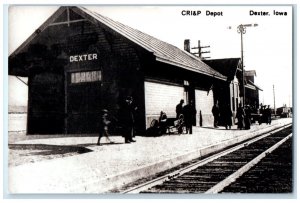 c1960's CRI&P Depot Dexter Iowa Vintage Train Depot Station RPPC Photo Postcard