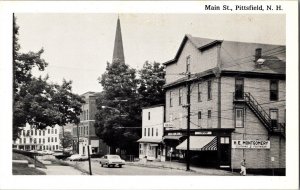 Vintage Postcard Main Street Pittsfield, New Hampshire Drugs Store KM5