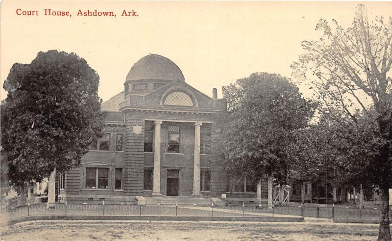 D74/ Ashdown Arkansas AR Postcard c1910 Court House Building 