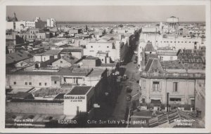 RPPC Postcards Calle San Luis y Vista Parcial Rosario Argentina