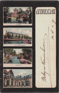 Netherlands Utrecht Multiview Vintage Postcard C172