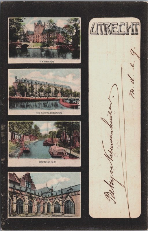 Netherlands Utrecht Multiview Vintage Postcard C172