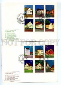 440665 Liechtenstein 1978 year set of FDC houses and buildings