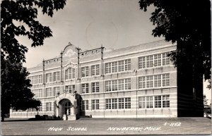 Real Photo Postcard High School in Newberry, Michigan~134582