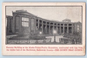 c1909 Forestry Building Alaska Yukon Pacific Expo. Seattle Washington Postcard