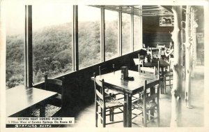 Postcard RPPC Arkansas 1940s Hawks Nest dining porch Interior 23-10256