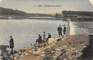 BR36175 Barrage de la Meuse pecheurs fishermans Liege        Belgium