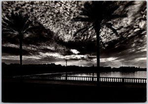 Tripoli Sea Promenade A. Pied - Sunset Libya Real Photo RPPC Postcard