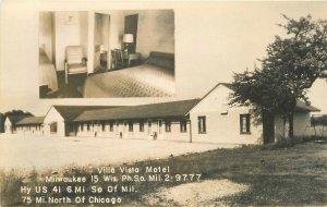 Postcard RPPC Wisconsin Milwaukee Villa Vista Motel 1940s 23-4902