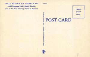 Miami FL Dolly Madison Ice Cream Plant Factory Linen Postcard