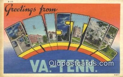 Bristol, VA, Tenn USA Large Letter Town Unused 