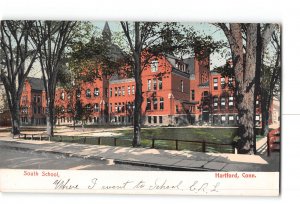Hartford Connecticut CT Postcard 1907 South School