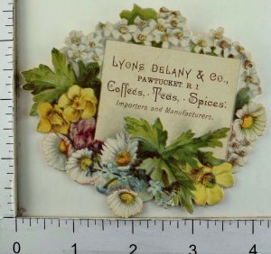 1870's-80's Embossed Die-Cut Lyons Delany & Co Coffees Teas & Spices P45 