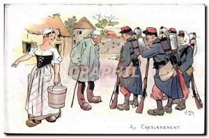 Militaria - Humor - Humor - Illustration - At Cantonment - Old Postcard