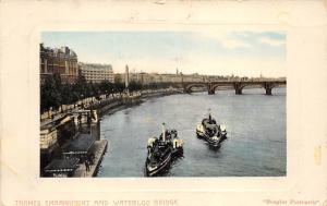 BR61275 thames embankment and waterloo bridge london ship bateaux   uk