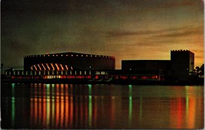 Night View St Petersburg Bayfront Center FL Florida VTG Postcard UNP Unused