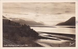 Alaska Cook Inlet At Sunset 1950 Real Photo