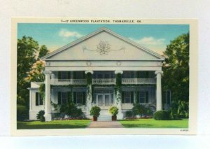 Thomasville Georgia GA Greenwood Plantation Linen Vintage Postcard 