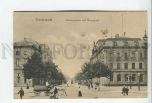 438143 GERMANY Darmstadt Rheinstrasse and main post office Vintage postcard