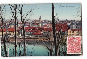 Prague Czech Republic Postcard 1912 General View Postmarked Stamp