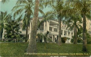 Colonades Hotel Grounds Palm Beach Florida  C-1910 Postcard Drew 6286