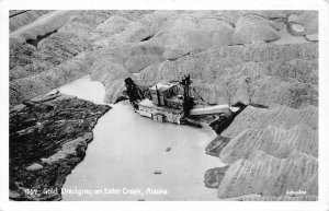 RPPC GOLD DREDGING ON ESTER CREEK ALASKA REAL PHOTO POSTCARD 1951