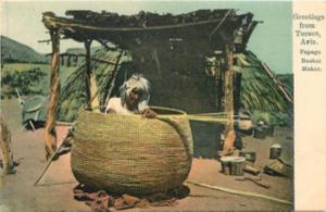 TUCSON, ARIZONA Papago Basket Maker Undivided Postcard