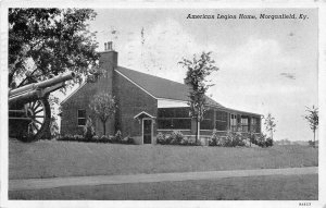 Morganfield Kentucky 1943 WWII Soldiers Postcard American Legion Home Artillery