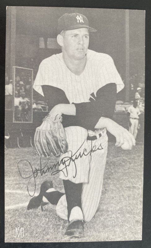 Mint USA Real Picture Postcard Yankees Baseball Player Johnny Kucks Signed