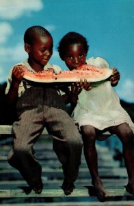 Africa It's Watermelon Time Vintage Postcard 09.90
