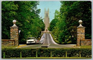 Durham North Carolina 1969 Postcard Duke University Main Entrance