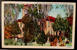 Vintage Postcard 1946 St. Helena's episcopal Church, Beaufort, South Carolina SC