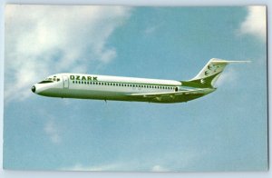 Jet Postcard The Ozark DC-9 Air Lines By McDonnell Douglas Jet Flights Vintage