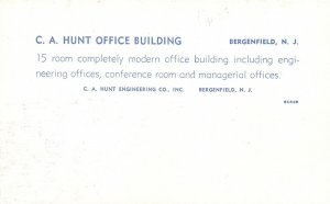 Vintage Postcard C.A. Hunt Office Building Modern Rooms Bergenfield New Jersey