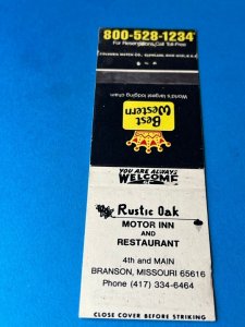 Vintage Matchbook Cover Rustic Oak Motor Inn Branson, Missouri MB170
