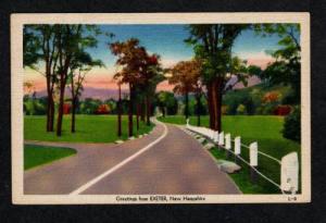 NH Greetings From EXETER NEW HAMPSHIRE POSTCARD Linen