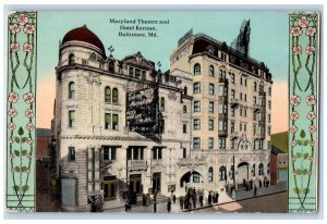 c1912 Maryland Theatre Hotel Kernan Baltimore Maryland Antique Vintage Postcard 