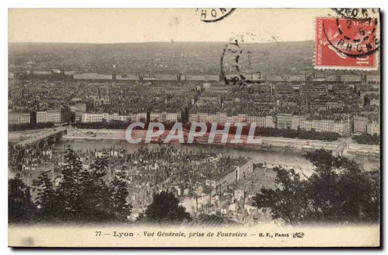 Postcard Old Lyon Vue Generale is taken Fourviere