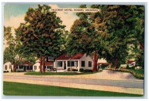 c1940's Hillcrest Motel & Restaurant Cabins Roadside Rogers Arkansas AR Postcard