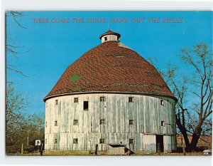 Postcard Hazelwood Round Barn Vermillion County Indiana USA