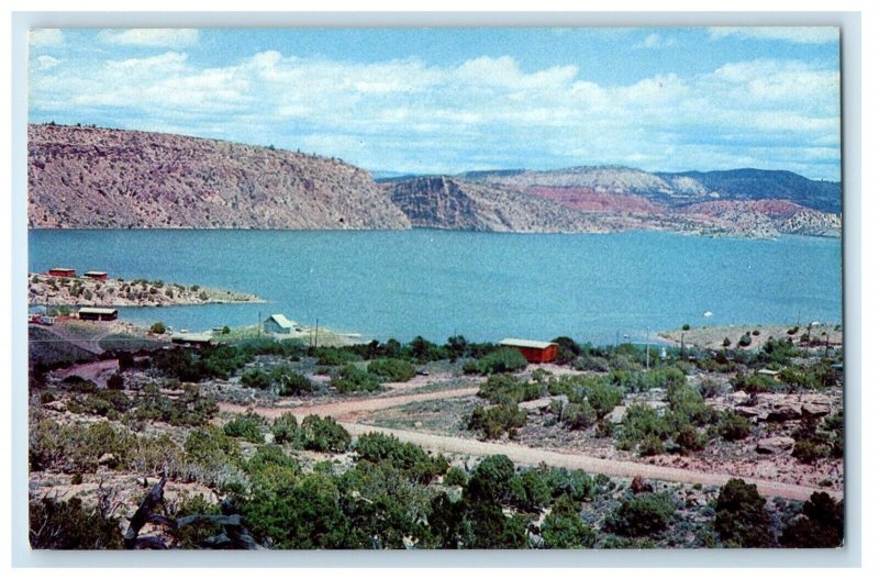 Bird's Eye View Of Alcova Lake Between Casper Rawlins Wyoming WY Postcard