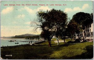 Postcard NY Lake George from the Trout House Hague