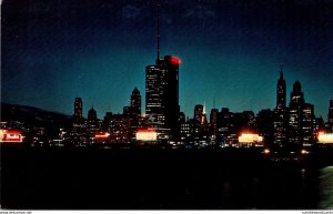 Illinois Chicago Skyline At Night