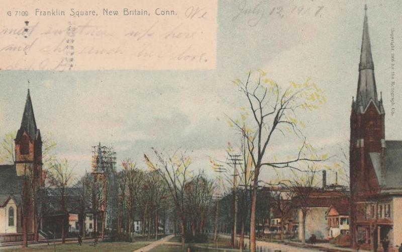 Franklin Square at New Britain CT, Connecticut - pm 1907 - UDB