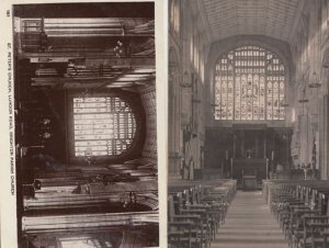 Organ & Interior St Peters Church Brighton 2x Antique Old Real Photo Postcard s