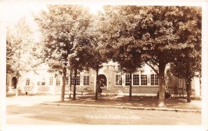 J64/ East Jordan Michigan RPPC Postcard c1935 High School Building 355