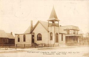 East Chicago Indiana Methodist Church Real Photo Antique Postcard K106349