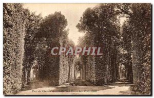 Old Postcard Park Chateau Chantilly The three aisles