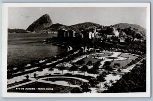 Rio de Janeiro Brazil Postcard Paris Square Aerial View c1920's RPPC Photo